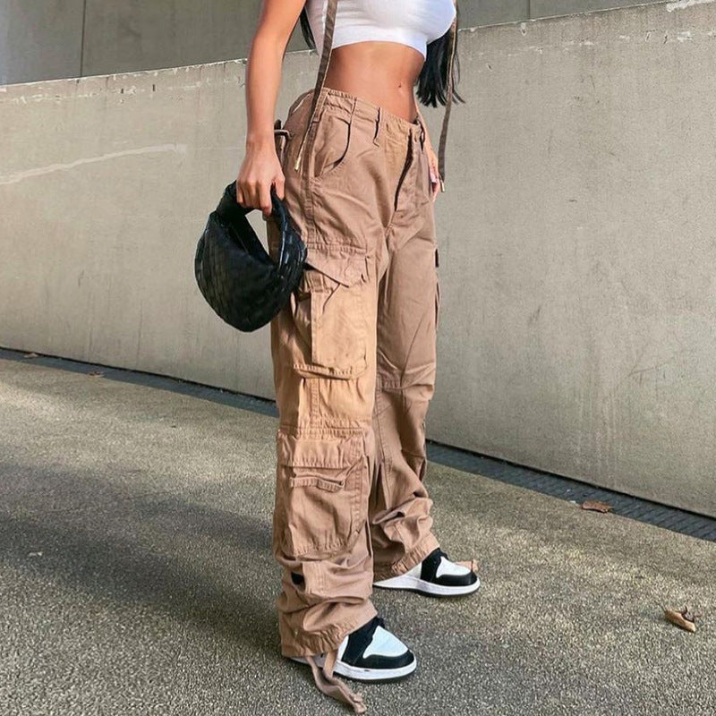 Cargo Solid Baggy Pants